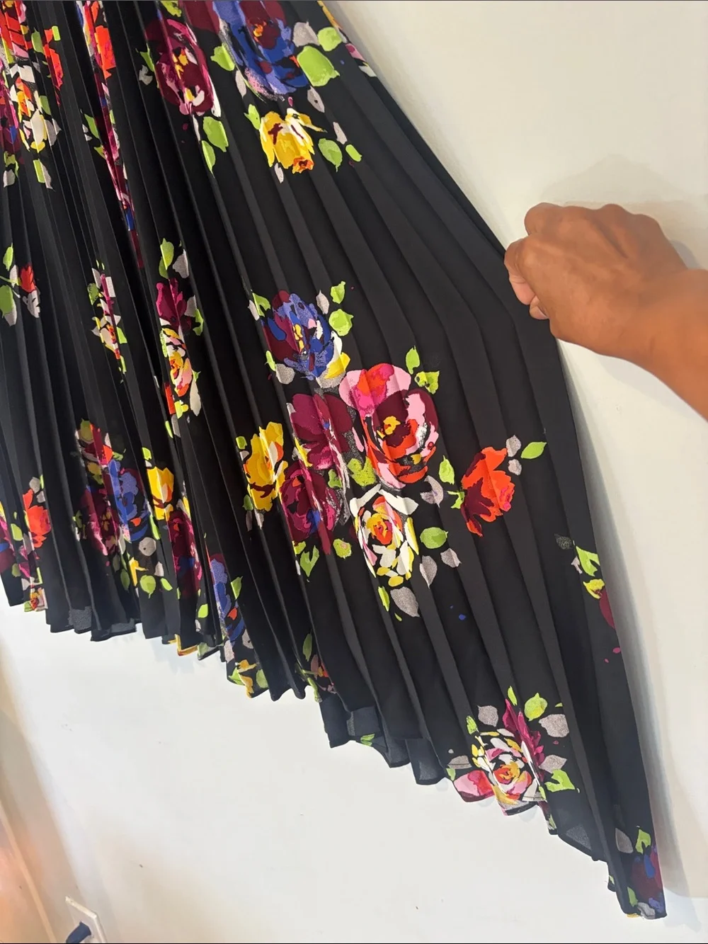 kate spade rare roses  Asymmetrical Pleated Skirt